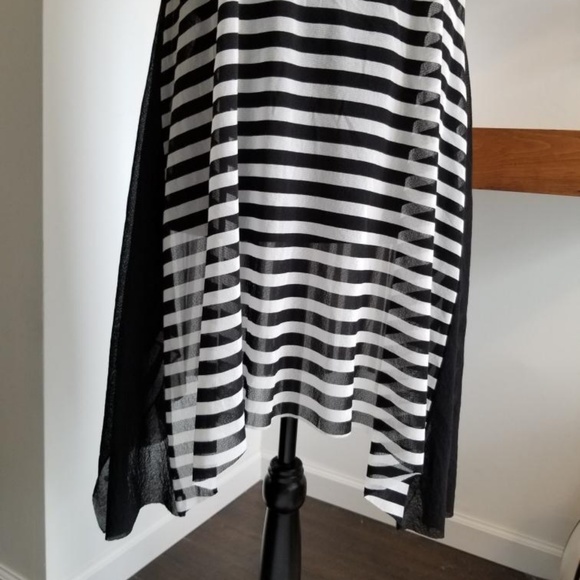 NWOT sheer "A" line black and white flowy top - Picture 2 of 7